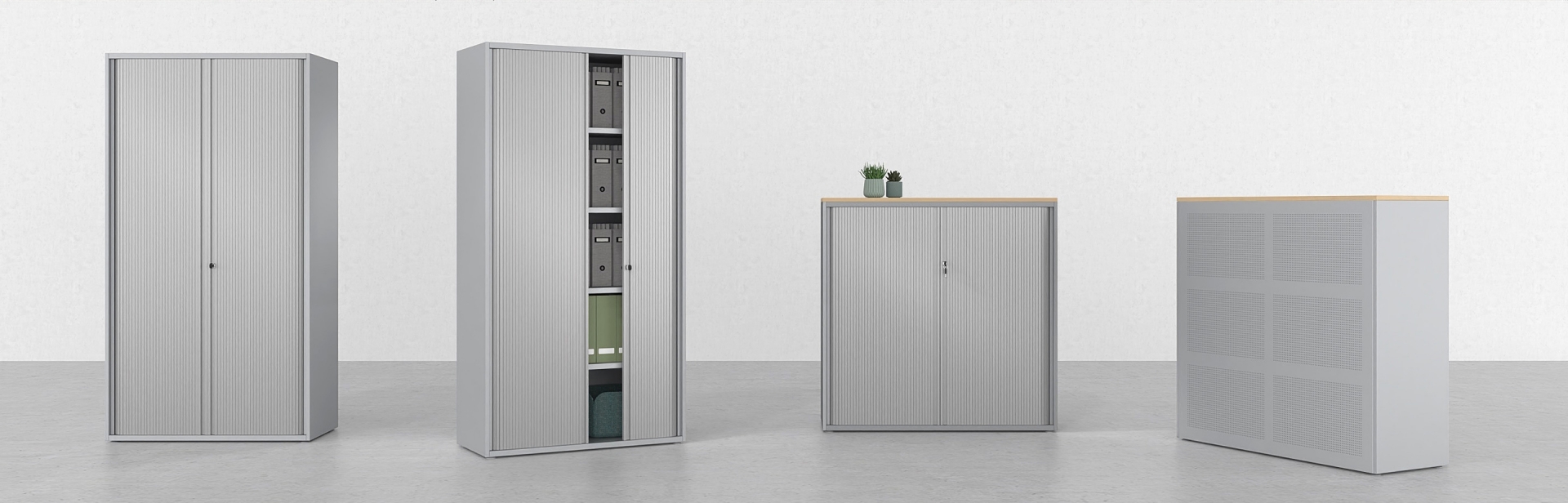 Modern Metal Roll Top Interior Cabinets